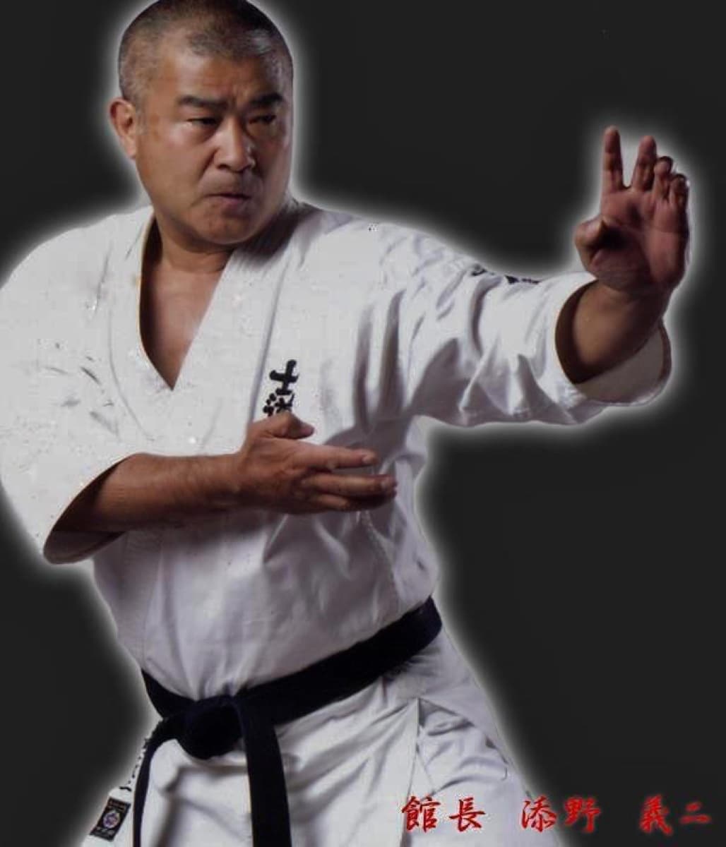 Yoshiji Soeno, founder of Shidokan Karate, demonstrating technique